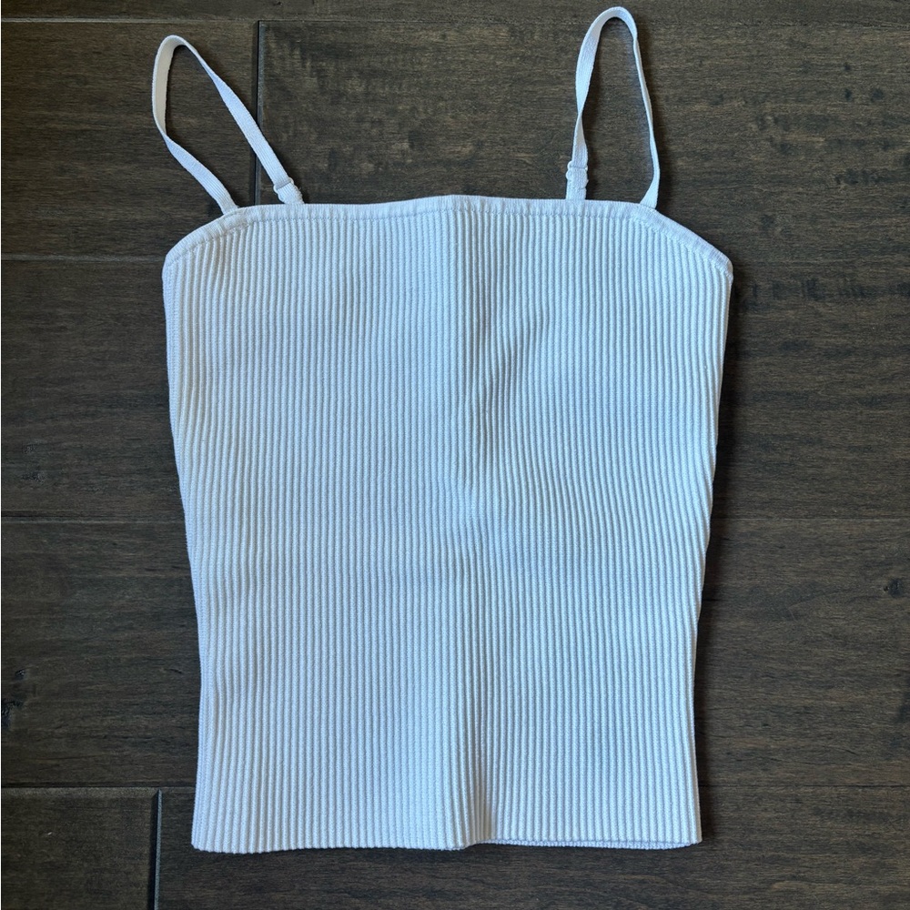 Babaton White Ribbed Camisole